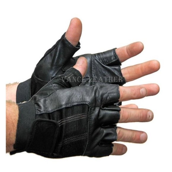Men's Spandex and Leather Shorty Glove - Picture 1 of 3